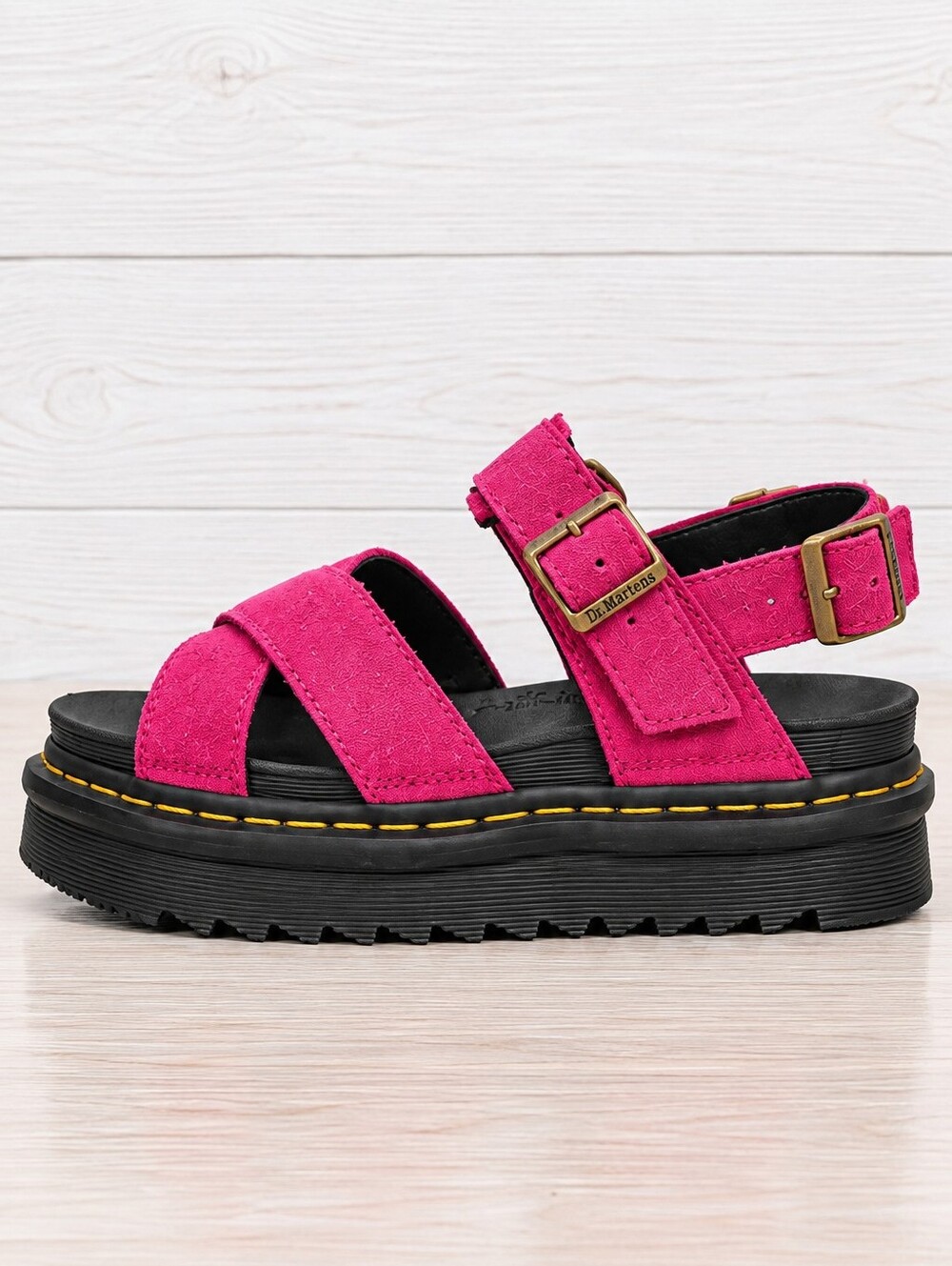 DR. MARTENS Voss II Suede PLATFORM SANDALS FUCHSIA PINK Women's Size 11 NWT